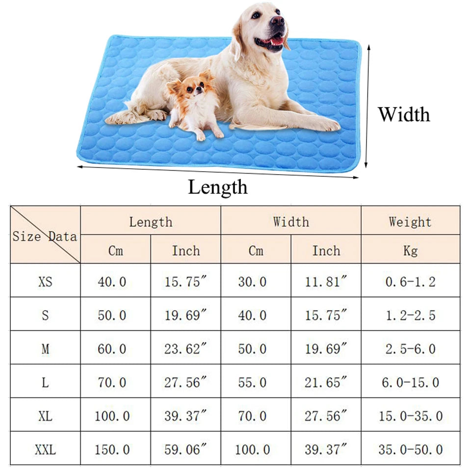 DualPet Dog Cat Summer Cooling Pad Mat Washable Puppy Big Dog Ice Gel Bed Mattress Cool Mascotas Cushion Blanket