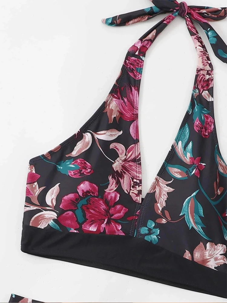 Swimwear Women Leaf Print Swimsuit Bikini 2023 New Sexy Push Up Bikinis Set Bathing Suit Summer Beach Wear Swim Suits Two Pieces