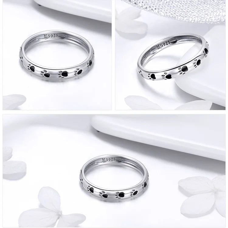 WOSTU European 925 Sterling Silver Simple Rings For Women Wedding Engagement Heart Rings With Zircon Original Female Jewelry