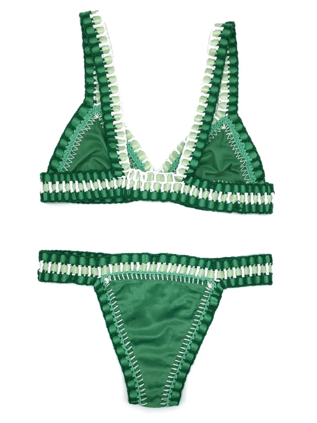 Women Green Velvet Bikini Sexy Crochet Swimwear For Young Girls Micro Bikinis Set Triangle Bathing Suit Luxury Swimsuit Mujer