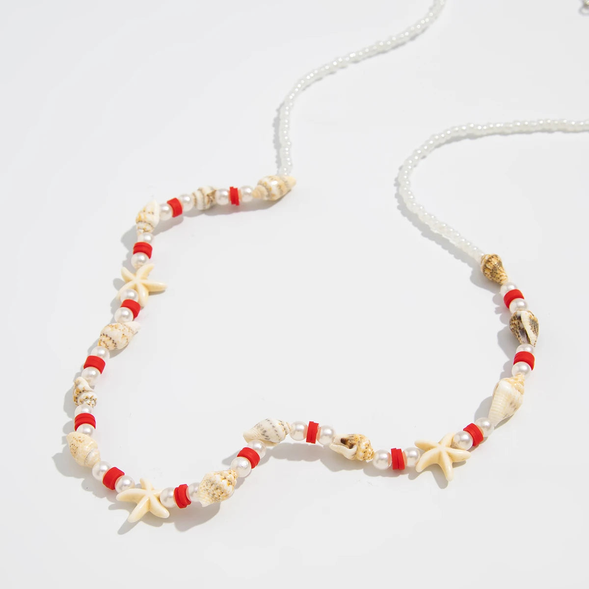Ingemark Boho Simple Starfish Conch Seed Beads Waist Belly Chain for Women Summer Beach Bikinis Festival Y2K Body Jewelry Gift