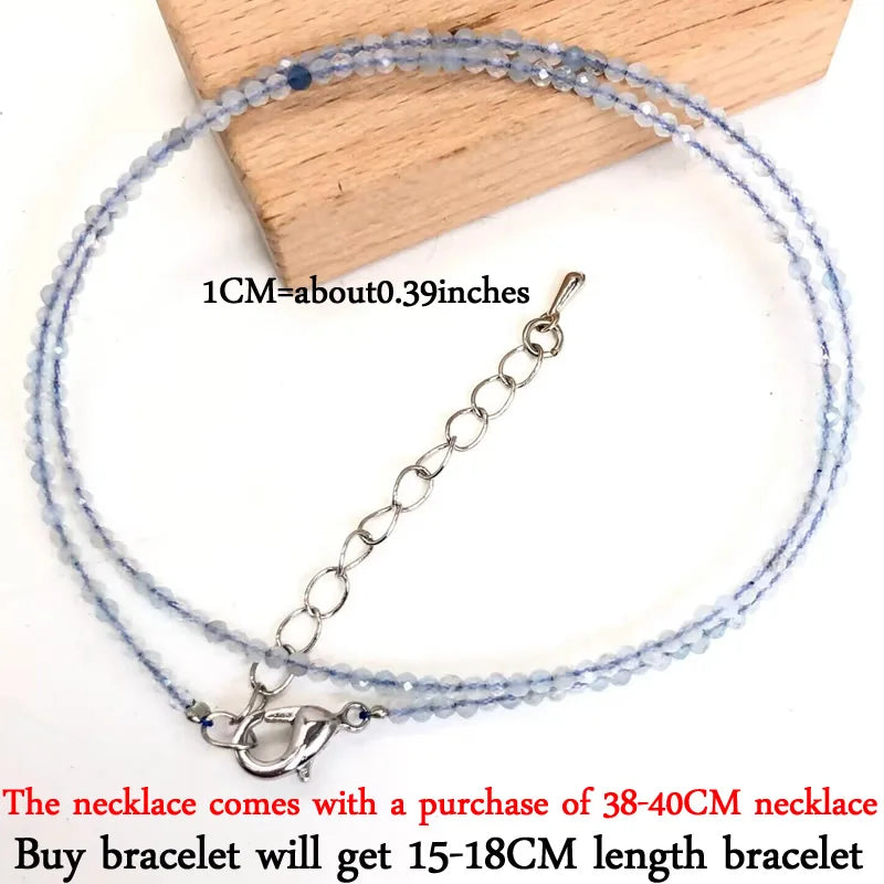 2-3mm Natural Stone Beaded Necklace Handmade Mini Tourmaline lapis crystal Energy Healing Female Bracelet for Women Jewelry Gift