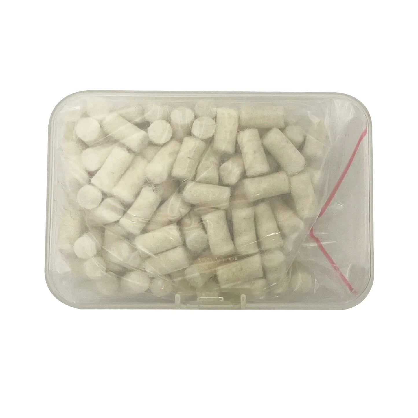 100 Pcs Cleaning Cotton Wool Felt Cleaning Pellets Polishing Pad for Gun Maintenance .22.177, .25 Caliber with Storage Box