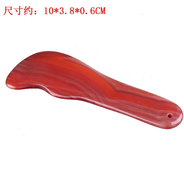 Natural Red Agate Scraping Board Jade Massager Gouache Scraper Facial Body Guasha Lifting Sap Cupuncture Point Massage Skin Care