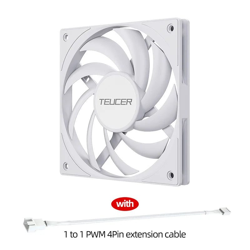 Teucer UT-12015 Ultrathin 15mm Thinckness 12cm Chassis Fan 12V/4Pin PWM FBD Bearing PC Case Cooling Ventilator 1-10pcs with Hub