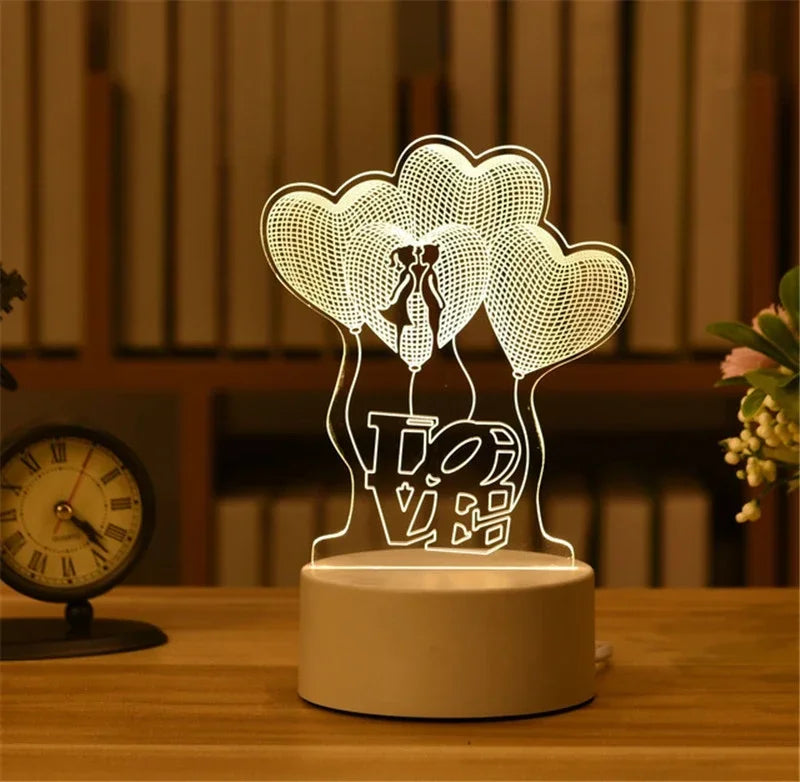 3D Visual Illusion Night Light Visual Creative LED Desk Lamp Changes USB Powered Gift for Kids