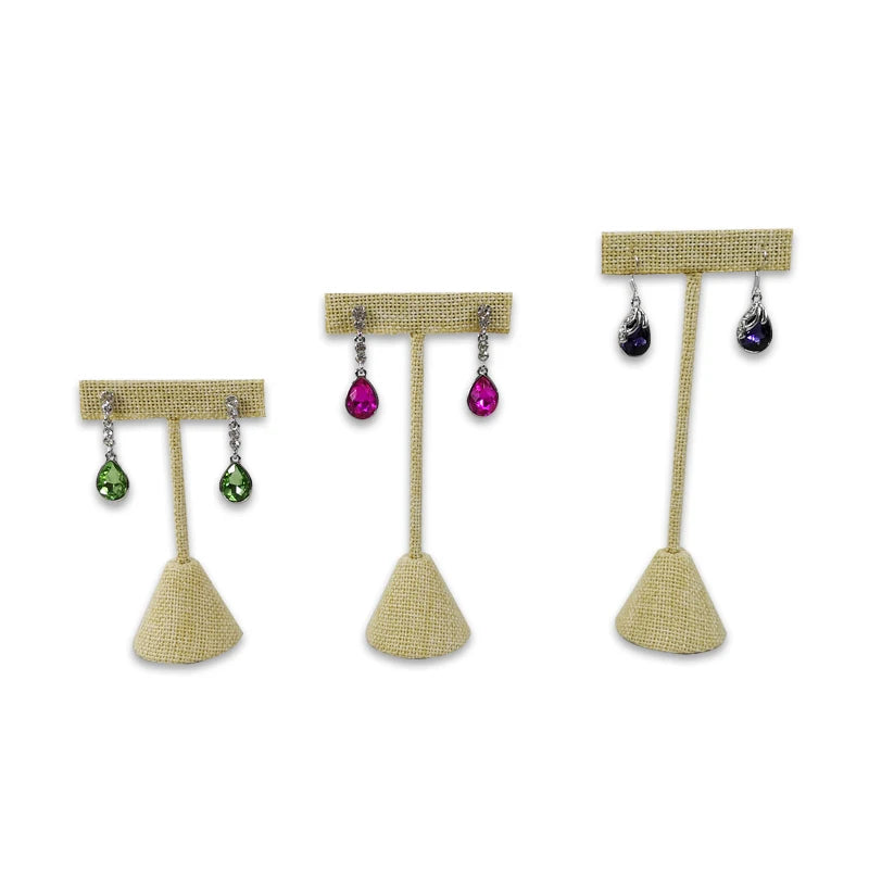 T-shaped Earring Display Stand Velvet PU Leather Jewerly Display Rack Earring Stud Accessories Display Storage Props 3Pcs/lot