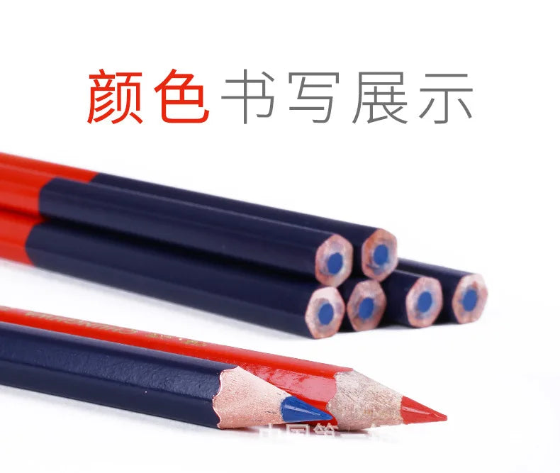 10Pcs Big Pencil,Red&Blue Double-Ended,Medical Science Laboratory Plotting Construction Wood Working Mark Stationery