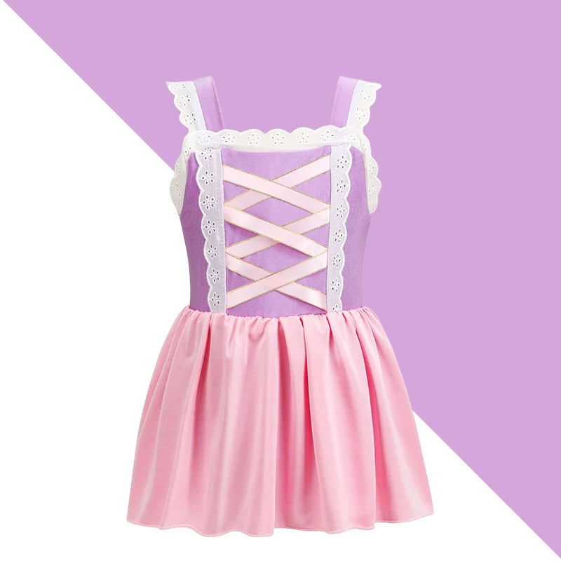 2025 Girls Two Piece Swimsuit Anna Elsa Belle Swimwear Princess Bodysuit Swimwear for Girls Childrens Bikini Beachwear Clothes