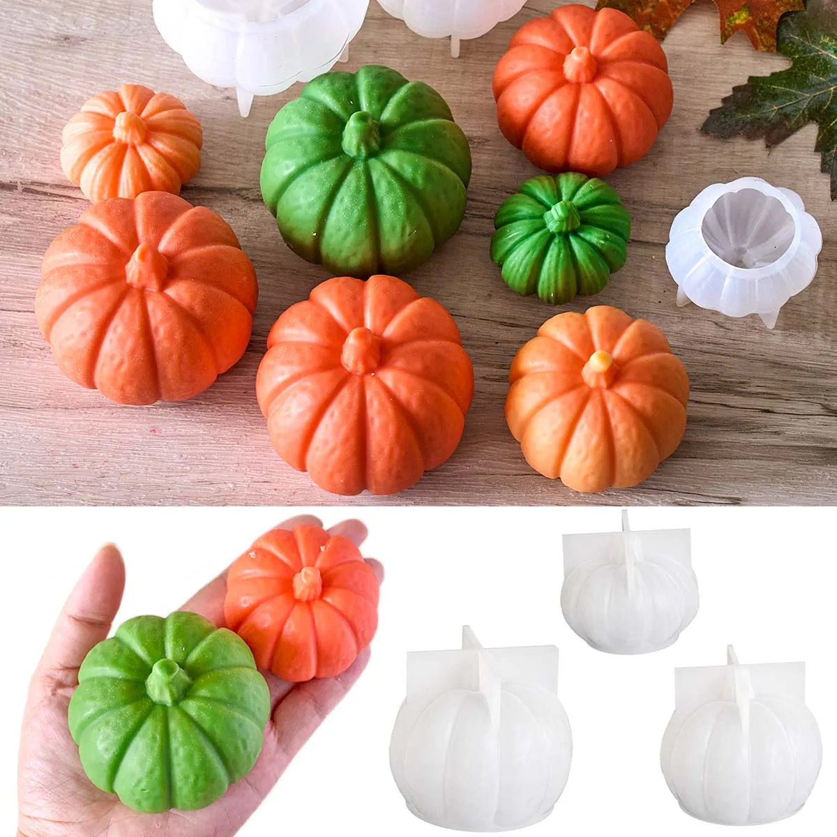 Halloween Ornaments Candle Silicone Mold DIY Handmade Pumpkin Aromath Soap Plaster Resin Craft Casting Molds Home Deco Art Gifts