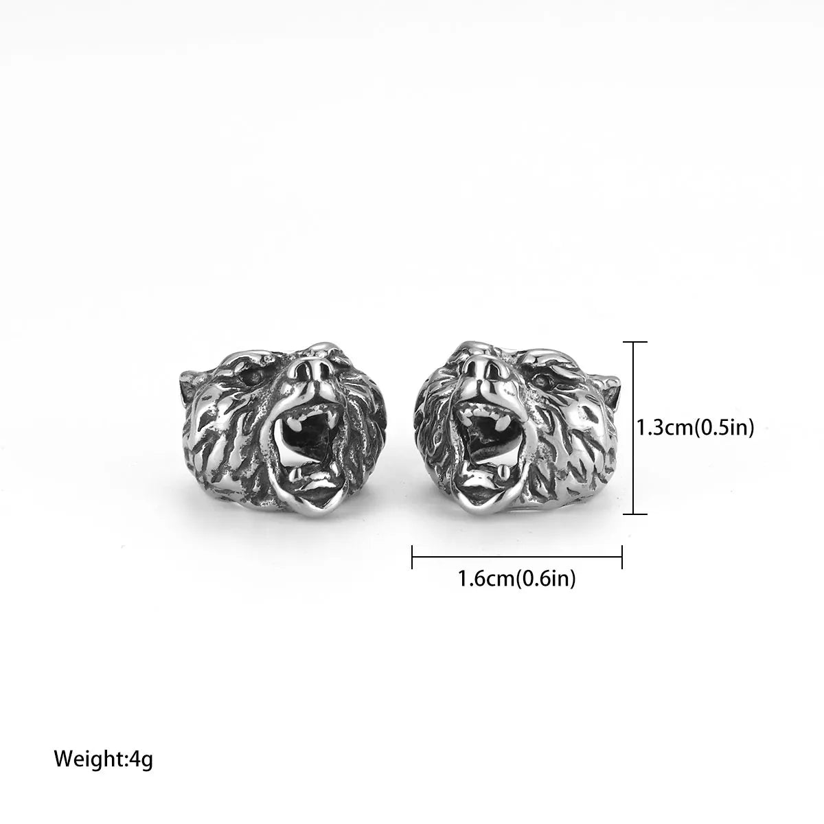 Personality Hollow Animal Bear Head Clip Earrings Female Fashion Stainless Steel Tiny Earring Jewelry Girls Punk Hip Hop Gift