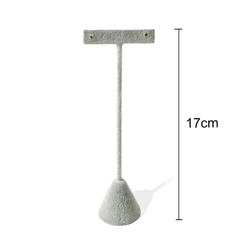 T-shaped Earring Display Stand Velvet PU Leather Jewerly Display Rack Earring Stud Accessories Display Storage Props 3Pcs/lot