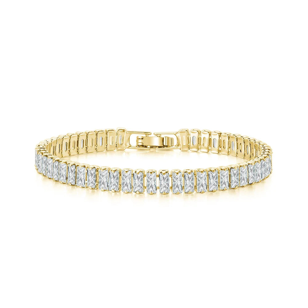 Rainbow Crystal Tennis Zircon Bracelets for Women Men Trendy Unisex Accessories Squares CZ Chain on Hand Classic Jewelry H167