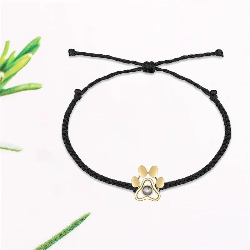 Custom Photo Bracelet with Picture Inside Personalized Photo Projection Bracelet Dog Paw Bracelet Pet Memorial Jewelry Gifts