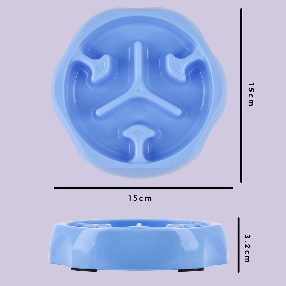 Small Dog Slow Food Bowl Anti Choking Cat Pet Bowl Puppy Feeder Supplies Square/Round