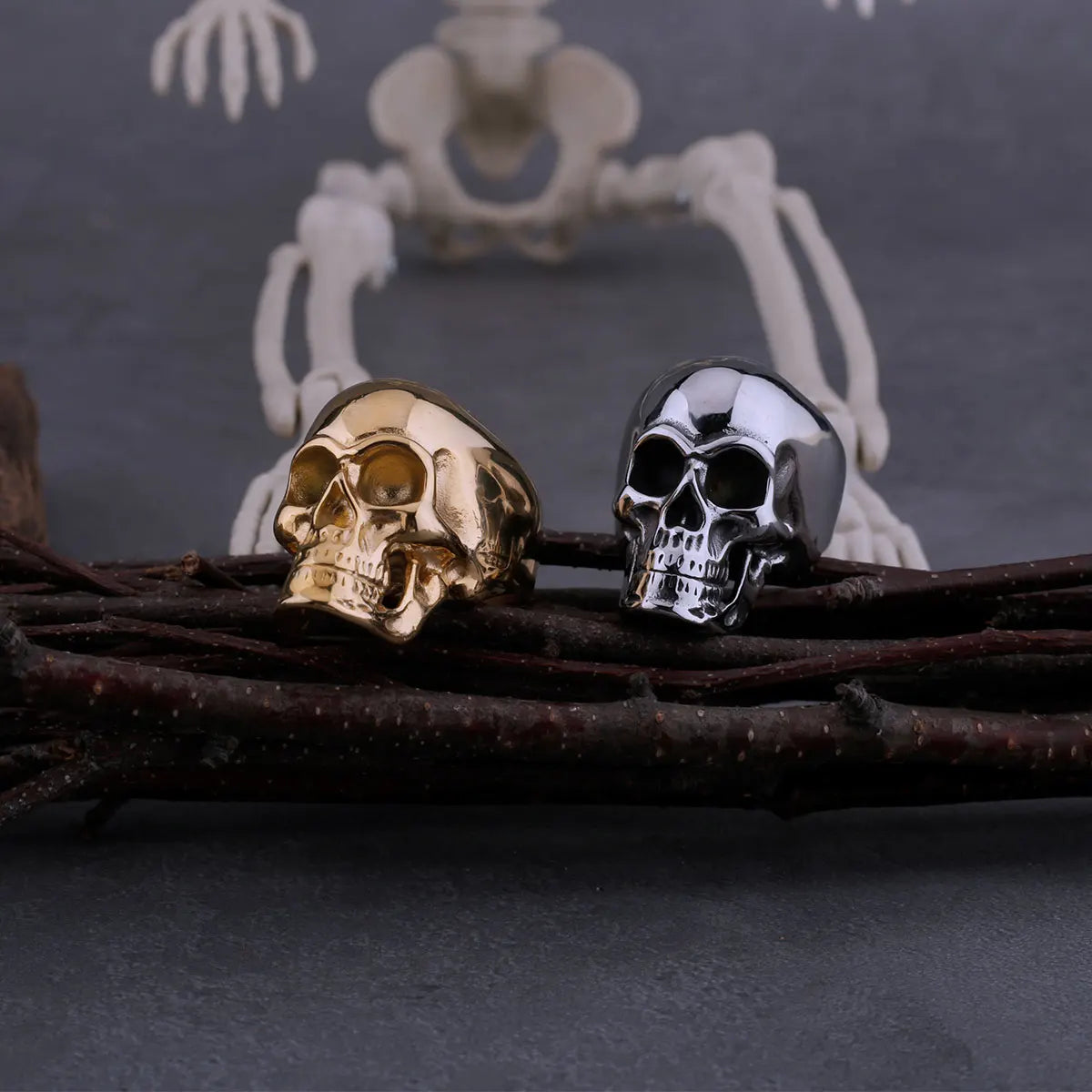 316L Stainless Steel Skull Neo-Gothic Ring For Men High Quality Fashion Hip Hop Punk Biker Ring Fashion Jewelry Dropshipping