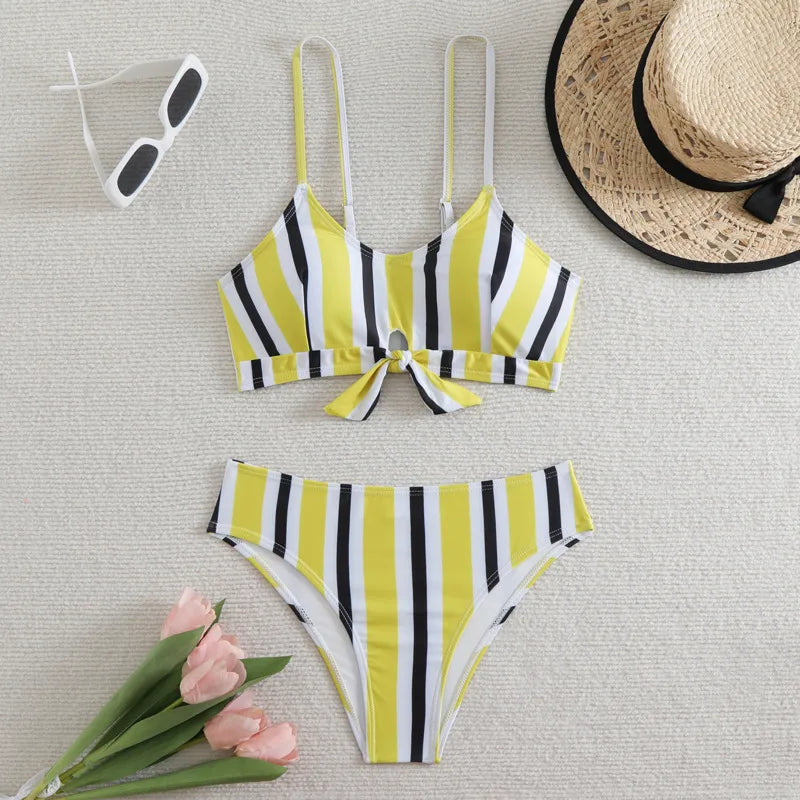 Striped Sexy Bikinis Women's Swimwear Female Swimsuit For Swim Wear Bathing Suit Brazilian Bikini Set Beachwear Pool Bather 2025