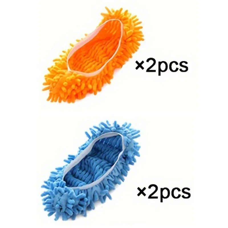 2/4/8/12Pcs Random Color Dust Remover, Mop Socks Ladies Men Kids Feet, Microfiber Dust Hair Cleaner Reusable & Washable.