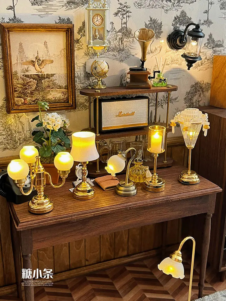 1/6 Doll House Model Furniture Accessories Led Lights Battery Operated 1/12 Desk Lamp Bjd Ob11 Gsc Blyth Soldier Lol Miniatures