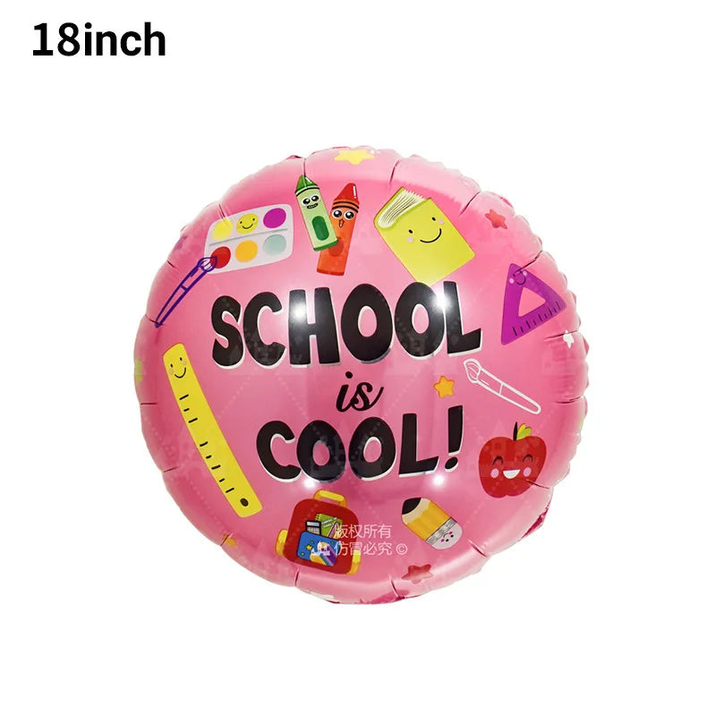 Back To School Student Stationery Bus Schoolbag Rubber Pencil Foil Balloon Babyshower Decoration Child Birthday Party Globos