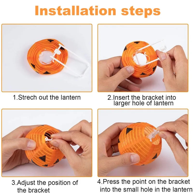 Halloween Pumpkin Lantern Solar String Lights Outdoor Waterproof LED Fairy String Lights Garden Yard Halloween Party Decorations