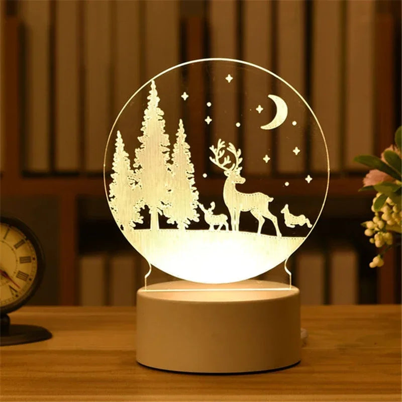 3D Visual Illusion Night Light Visual Creative LED Desk Lamp Changes USB Powered Gift for Kids