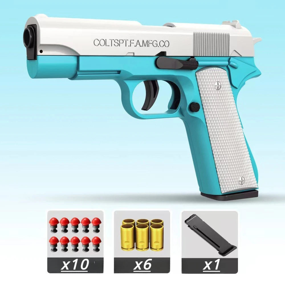 M1911 Toy Gun Pistol Soft Bullet Shell Ejected Blaster Manual Airsoft Air Gun Launcher For Children Adults Shooting Games