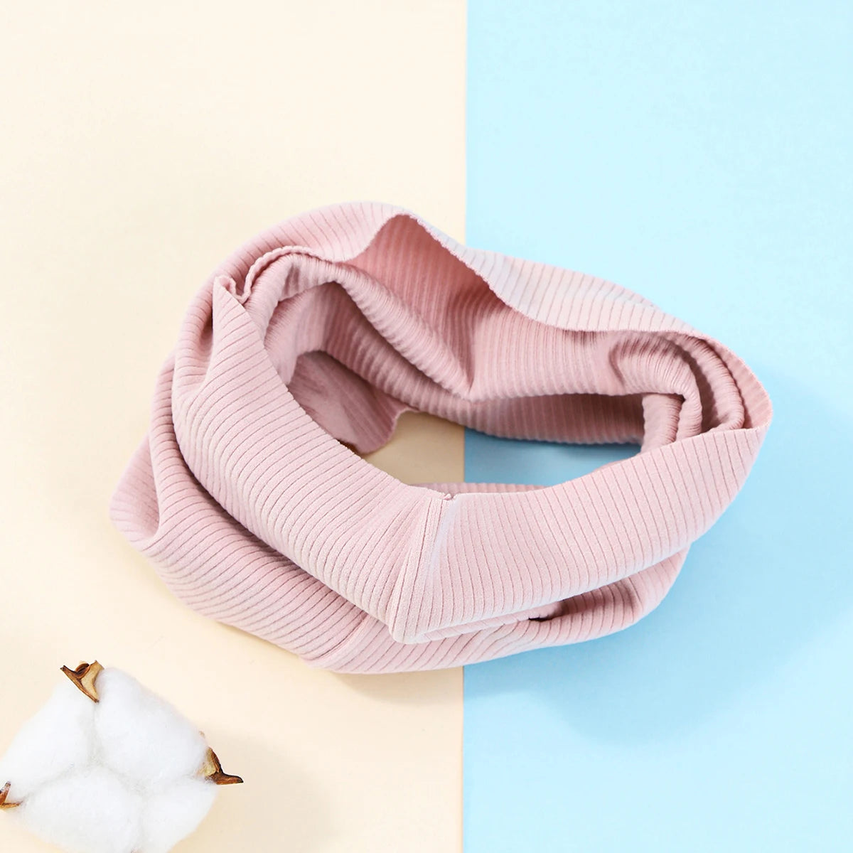 Kids Cotton Scarf Multipurpose O Neck Ring Scarf Solid Print Children Autumn Winter Warm Windproof Scarves For Boys Girls