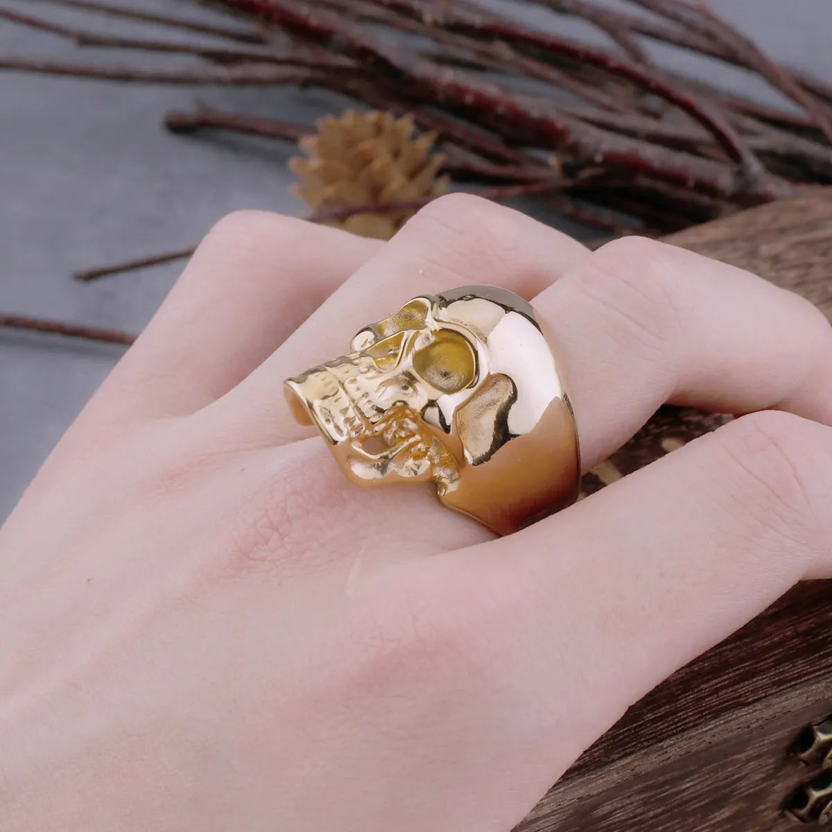 316L Stainless Steel Skull Neo-Gothic Ring For Men High Quality Fashion Hip Hop Punk Biker Ring Fashion Jewelry Dropshipping