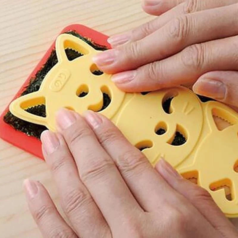 1 Set Lovely Smile Cat Sushi Rice Mold Decor Cutter Sandwich Creative DIY Tool Rice Ball Christmas Tree Halloween Pumpkin Molds