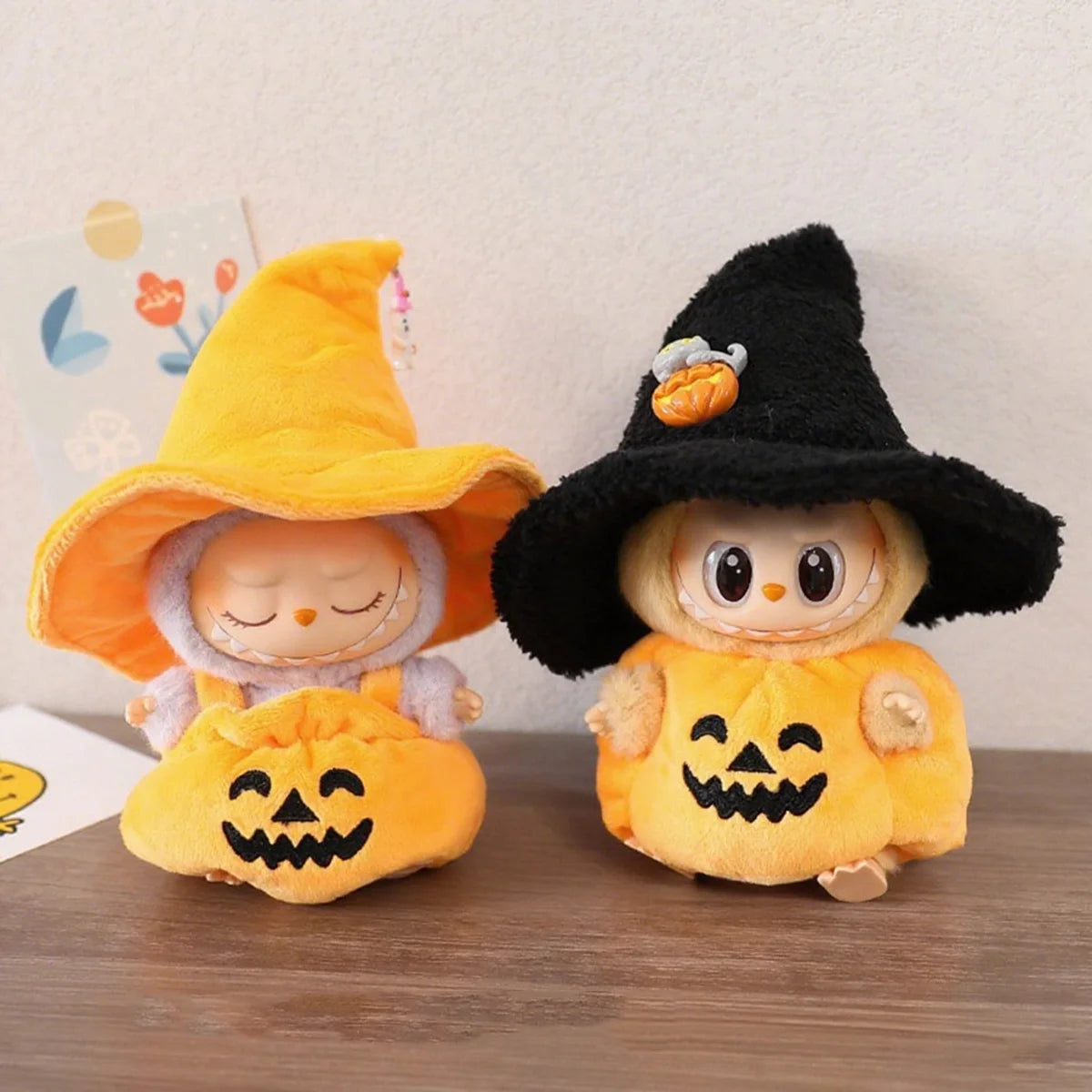 Cute Doll Plush Set for Labubu Doll Clothes Halloween Pumpkin Devil Bear Doll Costume Trendy Accessories Fashion Style