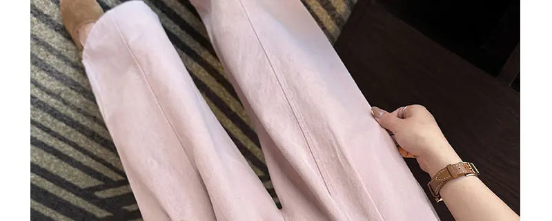 Summer Pregnant Woman Washed Cotton Trousers High Waist Ankle-length Plus Size Maternity Casual Pants Wide Legs Pregnancy Pants