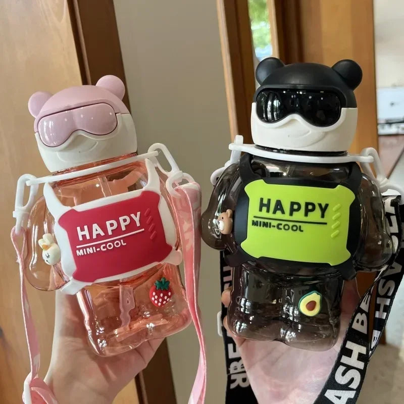 850ml Sports Water Bottle with Straw Large Capacity Plastic Water Cup for Travel Portable Backpack Kettle Children Cup BPA Free