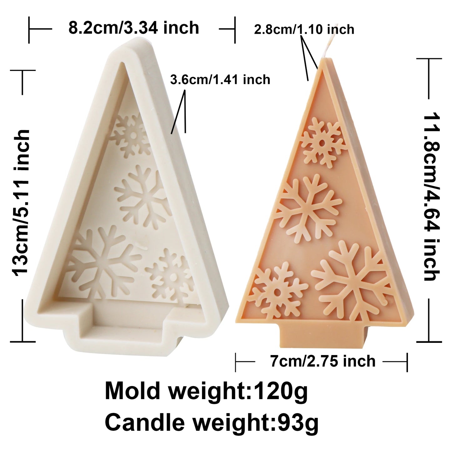 Christmas Tree Candle Mold DIY Embossed Snowflake Silicone Mold for Soap And Candle Making Home Decor Christmas Gift