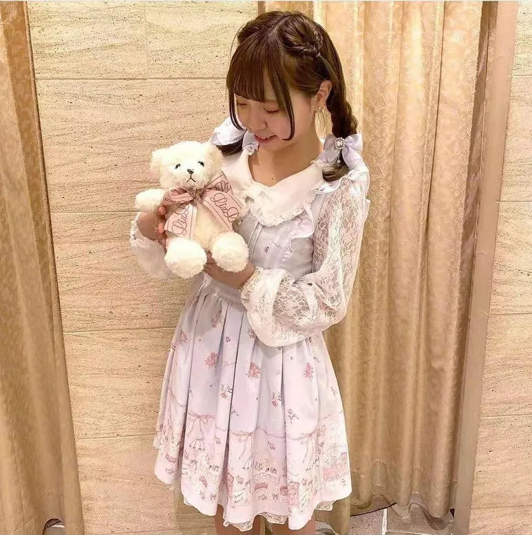 Japanese Sweet Cute Handmade Rhinestone Bow Hairpin Pearl Lace Hairclips Lolita Women Girls Side Clip Bag Pendant Handbag Charms