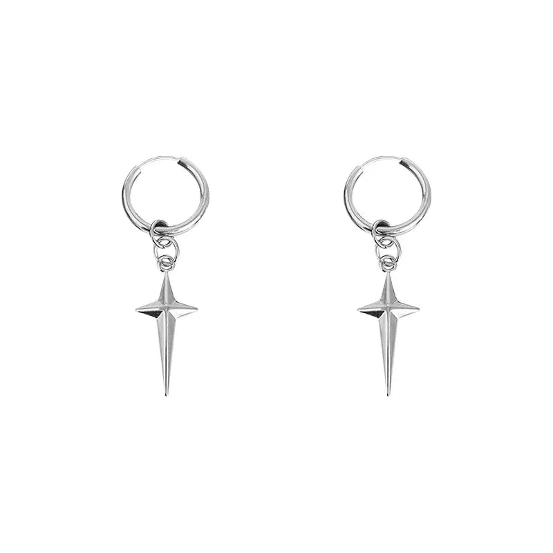 925 Sterling Silver Minimalist Jesus Cross Pendant Earrings Gold/Silver Hoop Earrings Fashion Wedding Party Earrings Jewelry