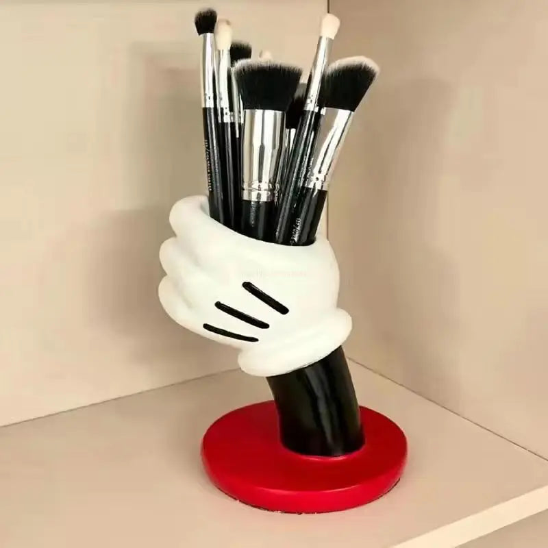 Kawaii Mickey Glove Pen Holder Anime Cute Cartoon Pencil Stationery Desktop Decoration Student Pen Holder Christmas Gift