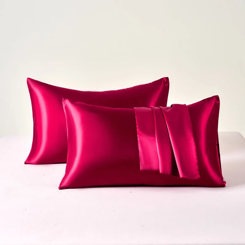 2pcs Satin Pillowcase for Skin and Hair, Satin Pillow Cases Set of 2 Soft Breathable Smooth Cooling Pillow Covers for Sleeping