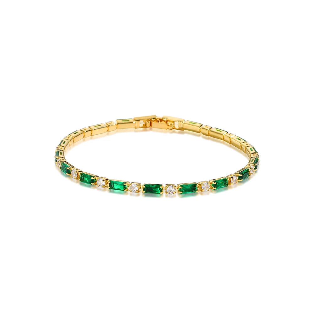 Luxury Rainbow Adjustable Multicolor Tennis Bracelets For Women Ladies Wedding Colorful Zircon Charm Bracelet Hand Chain Jewelry