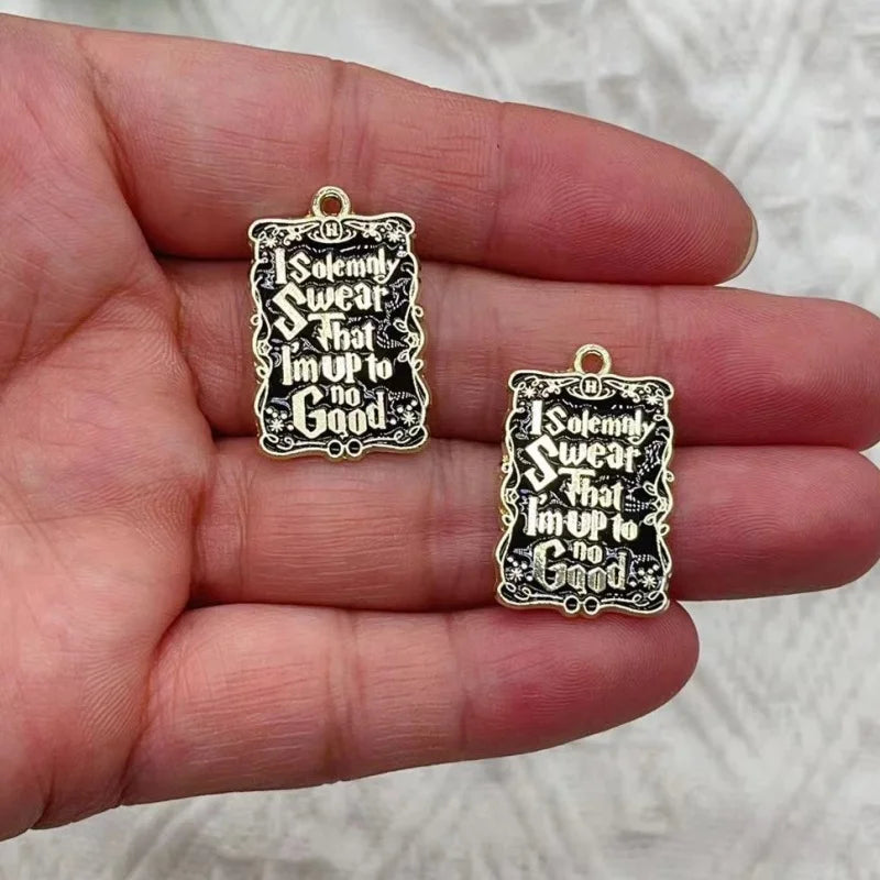 10PCS New Alloy Dripping Charm Charm Pendant Cartoon School of Magic Pendant DIY Keychain Earrings Jewelry Accessories