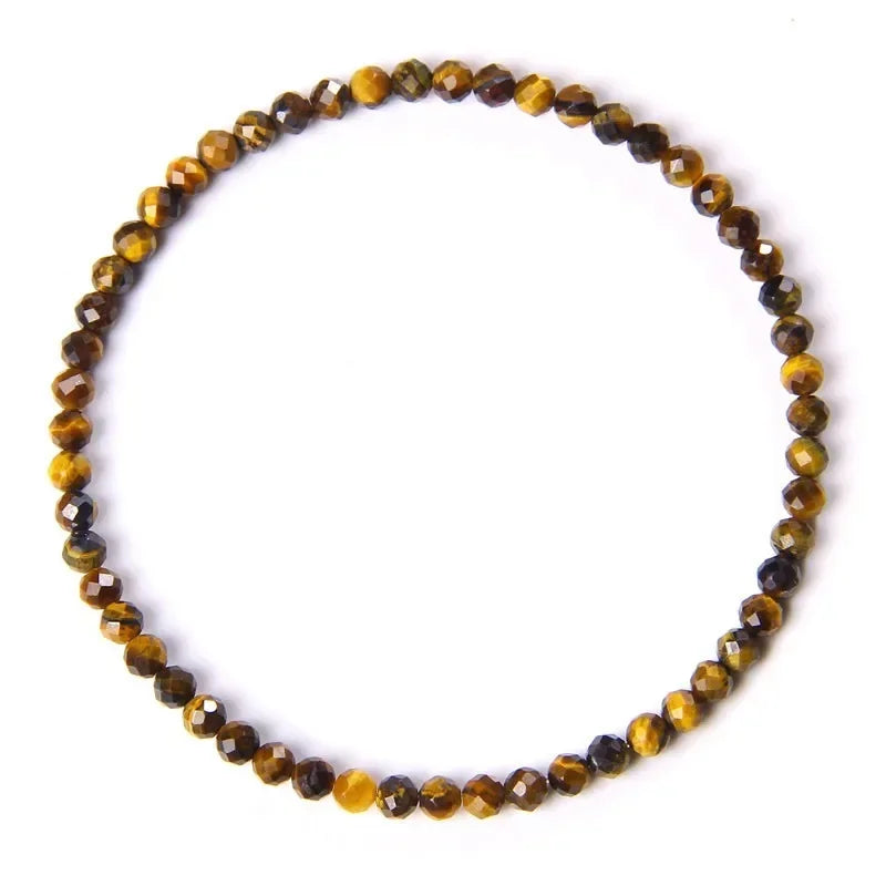 4MM Natural Stone Tourmaline Bracelets For Women Men Crystal Faceted Beaded Bracelet Healing Reiki Handmade Exquisite Jewelry