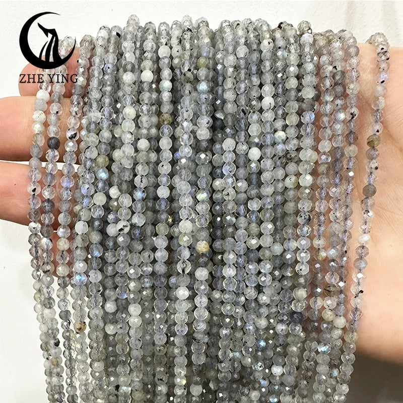 AAA Colorful Tourmaline Stone Beads Loose Spacer Faceted 3mm Beads for Jewelry Making DIY Bracelet Accessories 15''