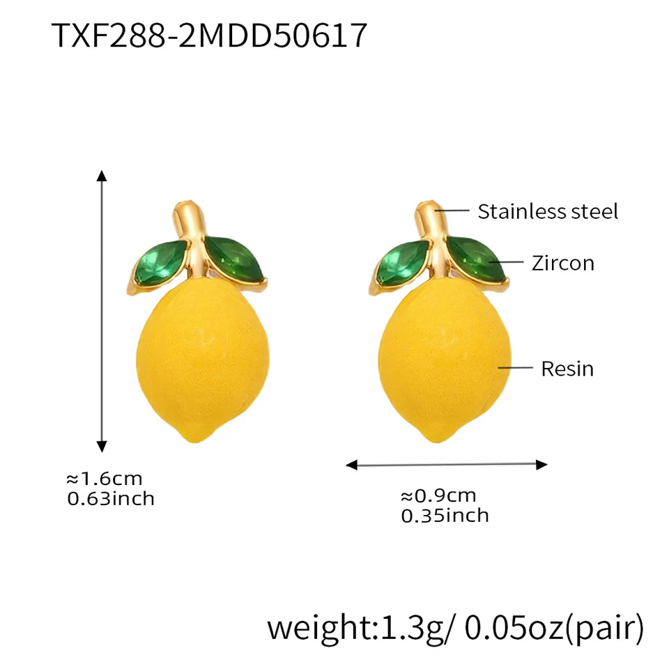 Shell Beads Bracelet With Multi Lemon Charms For Women Handmade Beaded Bracelets Matching Earrings Necklace Cute Jewelry Sets