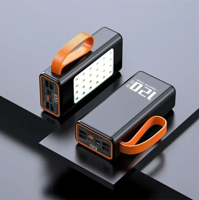 200000mAh Two-way Fast Charging 120W Portable Charger Power Bank Fast Charging External Tito C for xiaomi iPhone W/LED Light