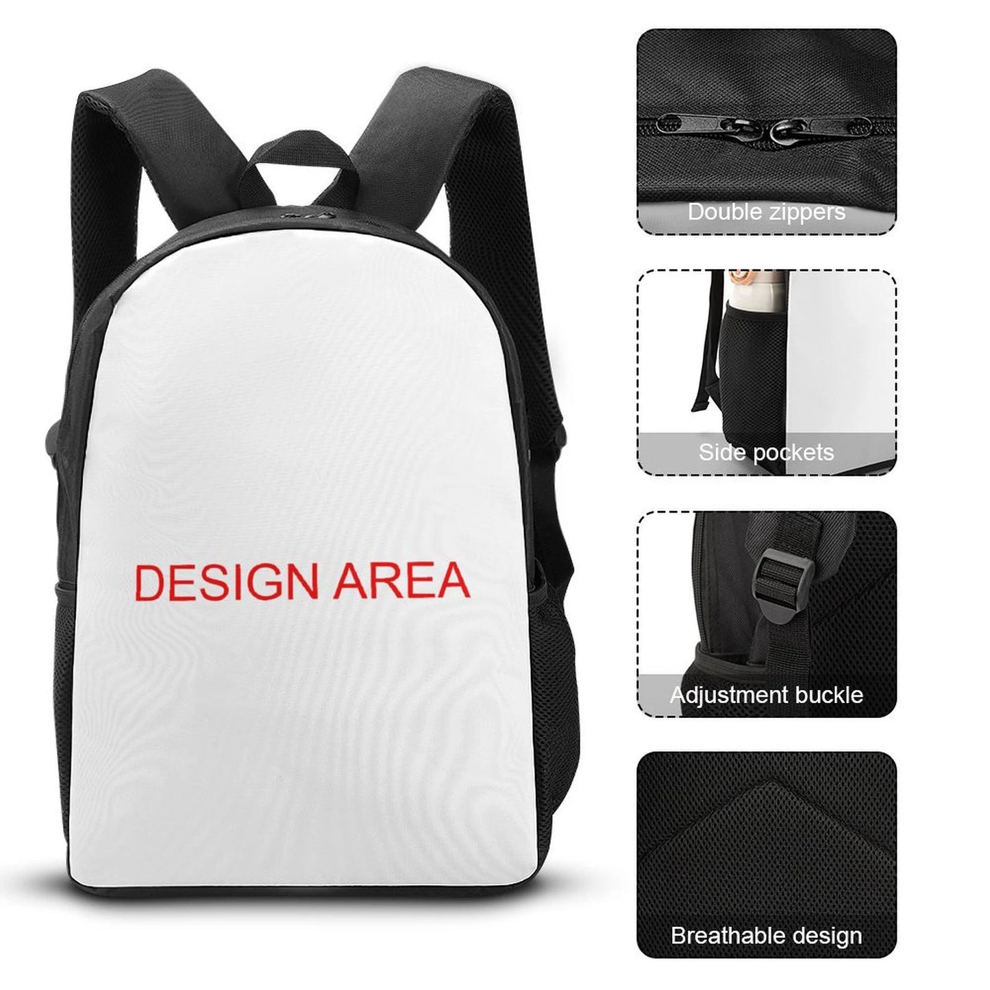 3pcs Set Smiling 3D Critters School Backpack with Pencil Bag Shoulder Bags Large Capacity Cartoon Amine Game Child Backpack