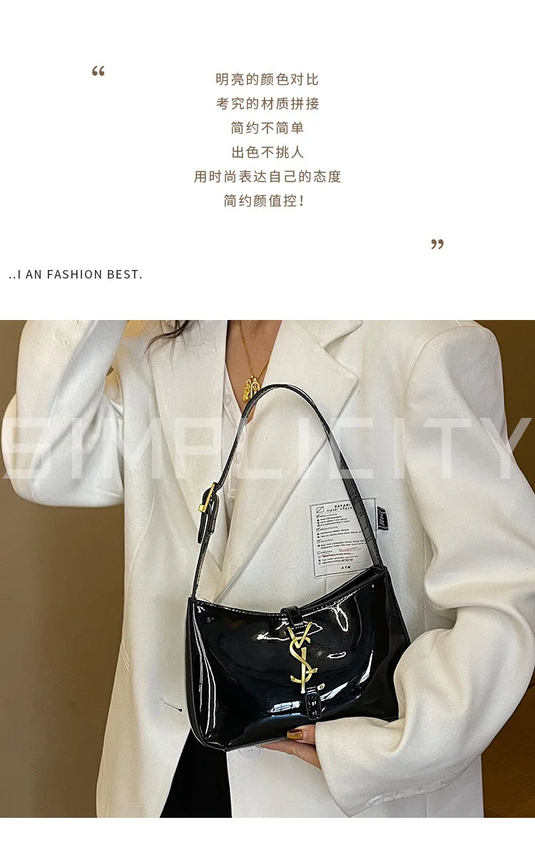 2025 Y2K Underarm Bag for Women, Luxe Boho Shoulder Purse w/Detachable Strap Anti-Theft Lightweight Commuter