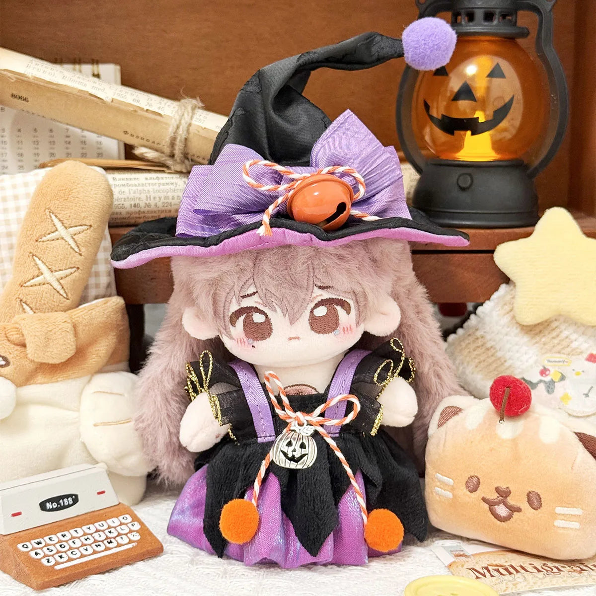Halloween Witch Outfit for 15/17cm Labubu Doll's Clothes Starry Night Spooky Costume Outfit Accessories Gifts