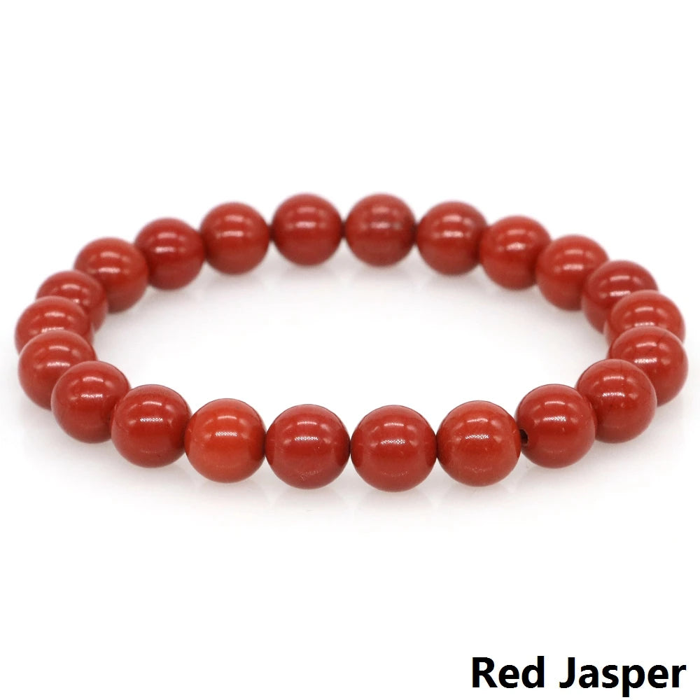 Women Men Bracelet Natural Rainforest Jasper Crystal Round Beads Wrist Chain Chakra Healing Energy Stretch Charm Strand Jewelry