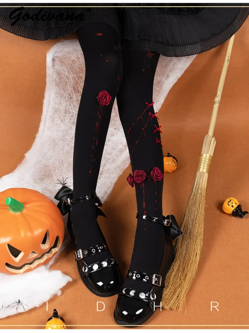 Japanese Gothic Lolita Halloween Party Pantyhose Thigh High Socks Long Compression Socks Ladies Sexy Cotton Stocking Socks