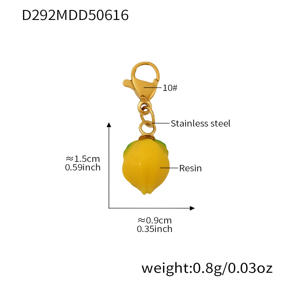 Shell Beads Bracelet With Multi Lemon Charms For Women Handmade Beaded Bracelets Matching Earrings Necklace Cute Jewelry Sets